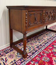 Load image into Gallery viewer, Antique English Jacobean Console Buffet Sideboard Sofa Table Oak c.1930s