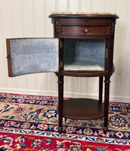 Load image into Gallery viewer, Antique PAIR French Louis XVI Style Marble Top NIghtstands End Tables c.1920s-30