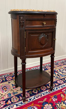 Load image into Gallery viewer, Antique PAIR French Louis XVI Style Marble Top NIghtstands End Tables c.1920s-30