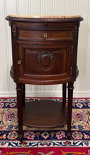Load image into Gallery viewer, Antique PAIR French Louis XVI Style Marble Top NIghtstands End Tables c.1920s-30