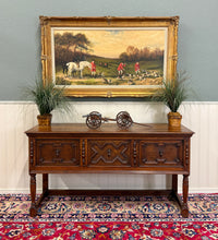 Load image into Gallery viewer, Antique English Jacobean Console Buffet Sideboard Sofa Table Oak c.1930s