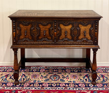 Load image into Gallery viewer, Antique English Jacobean Sideboard Server Entry Sofa Table Oak c.1920s-30s
