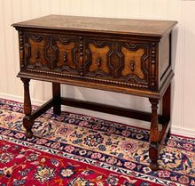 Load image into Gallery viewer, Antique English Jacobean Sideboard Server Entry Sofa Table Oak c.1920s-30s