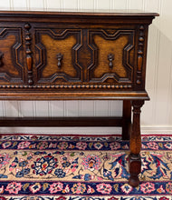Load image into Gallery viewer, Antique English Jacobean Sideboard Server Entry Sofa Table Oak c.1920s-30s