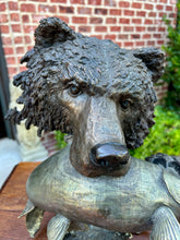 Load image into Gallery viewer, Mark Hopkins Bronze Fishing Grizzly Bear Rainbow Trout #98/450 Sculpture