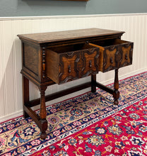 Load image into Gallery viewer, Antique English Jacobean Sideboard Server Entry Sofa Table Oak c.1920s-30s
