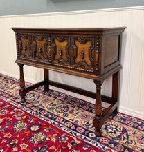 Load image into Gallery viewer, Antique English Jacobean Sideboard Server Entry Sofa Table Oak c.1920s-30s
