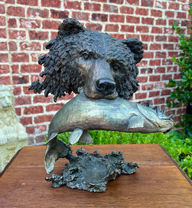 Mark Hopkins Bronze Fishing Grizzly Bear Rainbow Trout #98/450 Sculpture