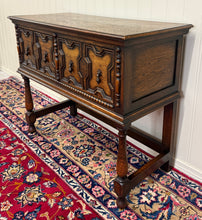 Load image into Gallery viewer, Antique English Jacobean Sideboard Server Entry Sofa Table Oak c.1920s-30s