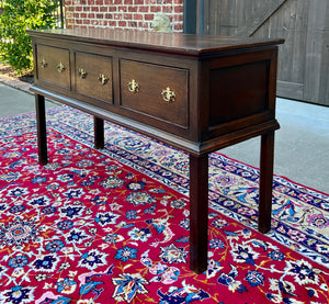 Antique English Georgian Sofa Table Entry Table Console 3 Drawers Oak 19th C