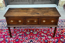 Load image into Gallery viewer, Antique English Georgian Sofa Table Entry Table Console 3 Drawers Oak 19th C