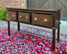 Load image into Gallery viewer, Antique English Georgian Sofa Table Entry Table Console 3 Drawers Oak 19th C