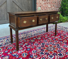 Load image into Gallery viewer, Antique English Georgian Sofa Table Entry Table Console 3 Drawers Oak 19th C