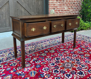 Antique English Georgian Sofa Table Entry Table Console 3 Drawers Oak 19th C