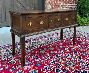 Antique English Georgian Sofa Table Entry Table Console 3 Drawers Oak 19th C