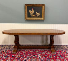 Load image into Gallery viewer, Antique French Country Dining Table Farmhouse Double Baluster Honey Oak 1930s