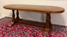 Load image into Gallery viewer, Antique French Country Dining Table Farmhouse Double Baluster Honey Oak 1930s