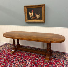 Load image into Gallery viewer, Antique French Country Dining Table Farmhouse Double Baluster Honey Oak 1930s