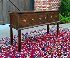 Antique English Georgian Sofa Table Entry Table Console 3 Drawers Oak 19th C