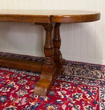 Load image into Gallery viewer, Antique French Country Dining Table Farmhouse Double Baluster Honey Oak 1930s