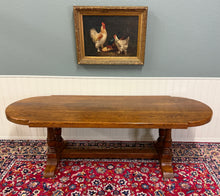 Load image into Gallery viewer, Antique French Country Dining Table Farmhouse Double Baluster Honey Oak 1930s