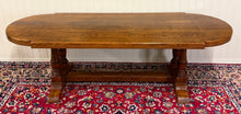 Load image into Gallery viewer, Antique French Country Dining Table Farmhouse Double Baluster Honey Oak 1930s