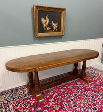 Load image into Gallery viewer, Antique French Country Dining Table Farmhouse Double Baluster Honey Oak 1930s
