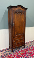 Load image into Gallery viewer, Antique French Louis XV Style Armoire Linen Cabinet Chest Bonnetiere Oak