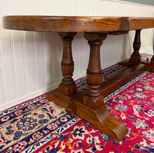 Load image into Gallery viewer, Antique French Country Dining Table Farmhouse Double Baluster Honey Oak 1930s