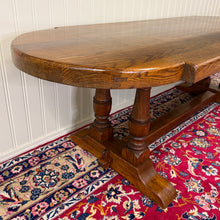 Load image into Gallery viewer, Antique French Country Dining Table Farmhouse Double Baluster Honey Oak 1930s