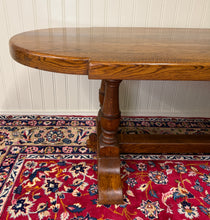 Load image into Gallery viewer, Antique French Country Dining Table Farmhouse Double Baluster Honey Oak 1930s