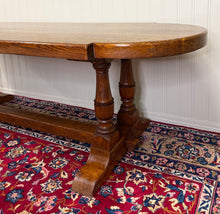 Load image into Gallery viewer, Antique French Country Dining Table Farmhouse Double Baluster Honey Oak 1930s