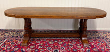 Load image into Gallery viewer, Antique French Country Dining Table Farmhouse Double Baluster Honey Oak 1930s