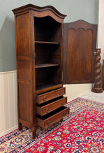 Load image into Gallery viewer, Antique French Louis XV Style Armoire Linen Cabinet Chest Bonnetiere Oak