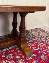 Load image into Gallery viewer, Antique French Country Dining Table Farmhouse Double Baluster Honey Oak 1930s