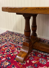 Load image into Gallery viewer, Antique French Country Dining Table Farmhouse Double Baluster Honey Oak 1930s