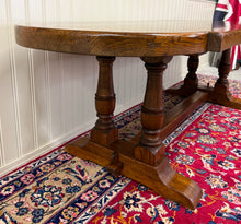 Load image into Gallery viewer, Antique French Country Dining Table Farmhouse Double Baluster Honey Oak 1930s