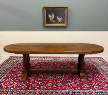 Load image into Gallery viewer, Antique French Country Dining Table Farmhouse Double Baluster Honey Oak 1930s