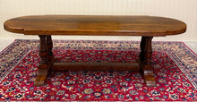 Load image into Gallery viewer, Antique French Country Dining Table Farmhouse Double Baluster Honey Oak 1930s