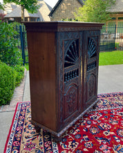 Load image into Gallery viewer, Antique French Breton Cabinet Cupboard Storage Bookcase Entry Carved Oak 19th C