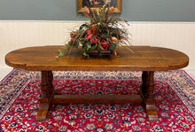 Load image into Gallery viewer, Antique French Country Dining Table Farmhouse Double Baluster Honey Oak 1930s