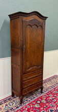 Load image into Gallery viewer, Antique French Louis XV Style Armoire Linen Cabinet Chest Bonnetiere Oak