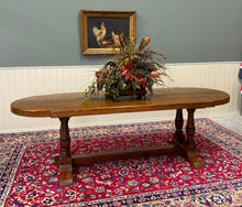 Load image into Gallery viewer, Antique French Country Dining Table Farmhouse Double Baluster Honey Oak 1930s