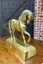 Load image into Gallery viewer, Antique English PAIR Trotting Horse Brass Bookends 1930s