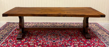 Load image into Gallery viewer, Antique French Country Farm Dining Table Farmhouse Trestle Base Oak c.1890s