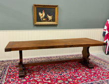 Load image into Gallery viewer, Antique French Country Farm Dining Table Farmhouse Trestle Base Oak c.1890s