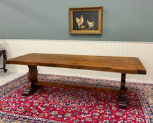 Load image into Gallery viewer, Antique French Country Farm Dining Table Farmhouse Trestle Base Oak c.1890s