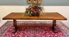 Load image into Gallery viewer, Antique French Country Farm Dining Table Farmhouse Trestle Base Oak c.1890s