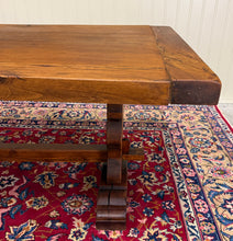 Load image into Gallery viewer, Antique French Country Farm Dining Table Farmhouse Trestle Base Oak c.1890s