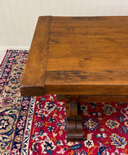 Load image into Gallery viewer, Antique French Country Farm Dining Table Farmhouse Trestle Base Oak c.1890s